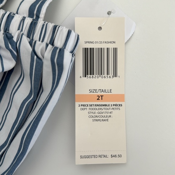 Guess Kids 2 Piece Striped Skort Set 2T - Picture 6 of 6